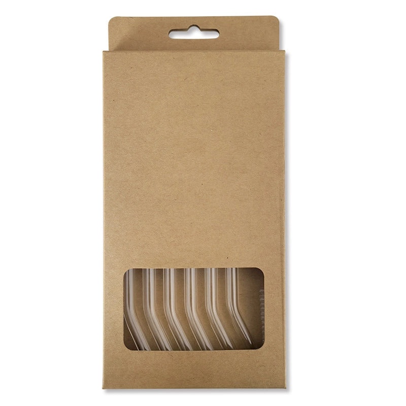 Neutral Transparent Borosilicate Glass Straws Set|Drinkware & Accessories