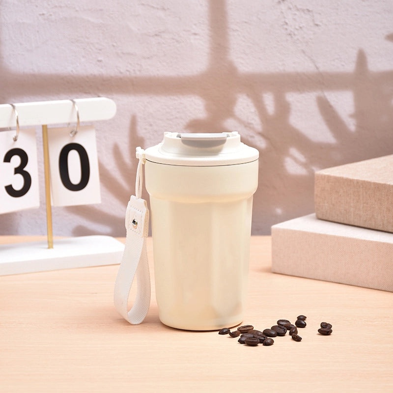 Unisex 316 Stainless Steel Outdoor Travel Coffee Mug Octagonal Flip Lid