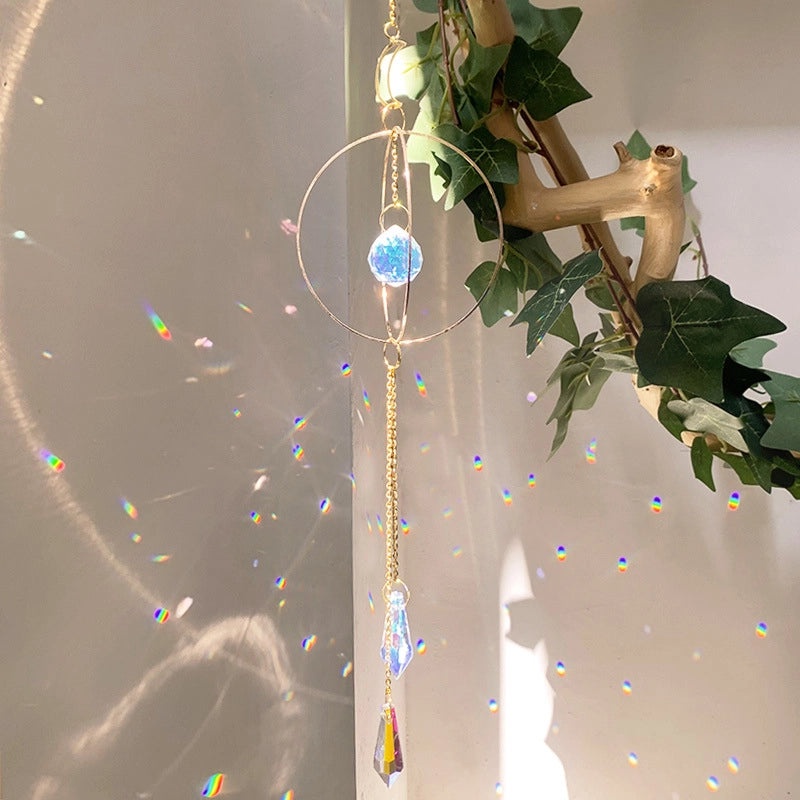 Geometric Moon Crystal Pendant Minimalist Wall Decor|Home Decor