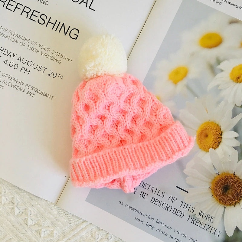 20cm Doll Smiling Wool Hat Knitted Cotton Cap for 20cm Doll Clothes Replacement|Doll Accessories