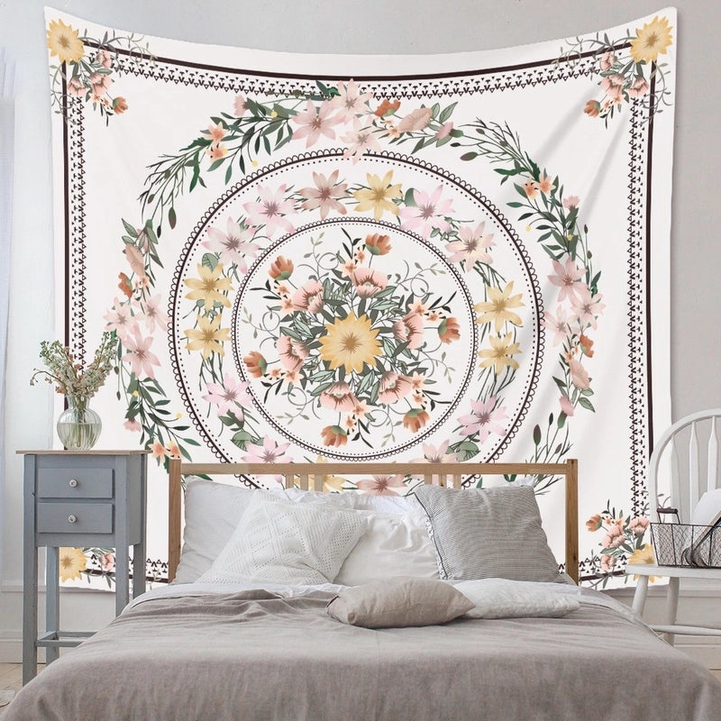 Bohemian Floral Print Wall Hanging Tapestry|Home Decor