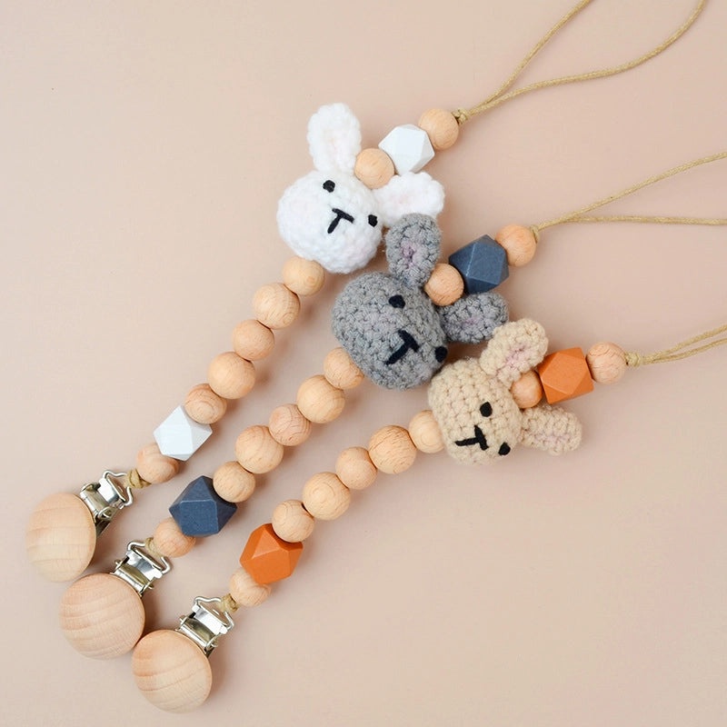 Adorable Rabbit Shaped Wooden Yarn Baby Accessory|Baby Accessories & Teething Toys