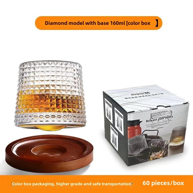 Hqt Rotating Whiskey Glass Barware Double Swivel Design | Bar Glassware