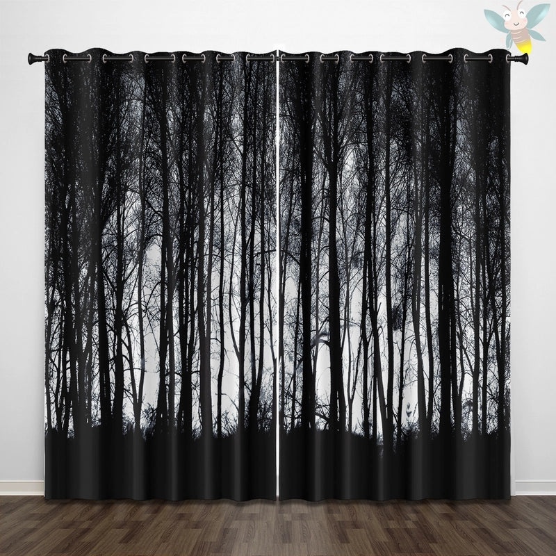 High Precision Full Shading Tree Landscape Curtain for Living Room and Bedroom | Home Decor Curtains