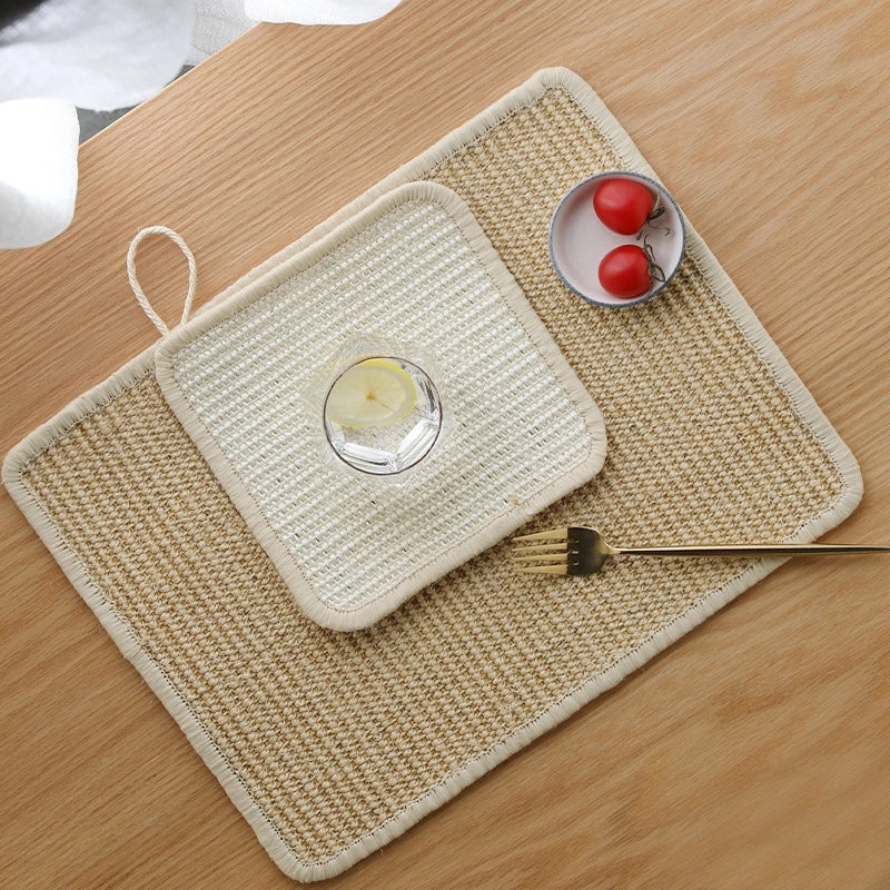 Japanese-style Natural Sisal Heat-resistant Pot Mat Thickened Anti-scalding Coaster for Kitchen Table | Kitchen Accessories