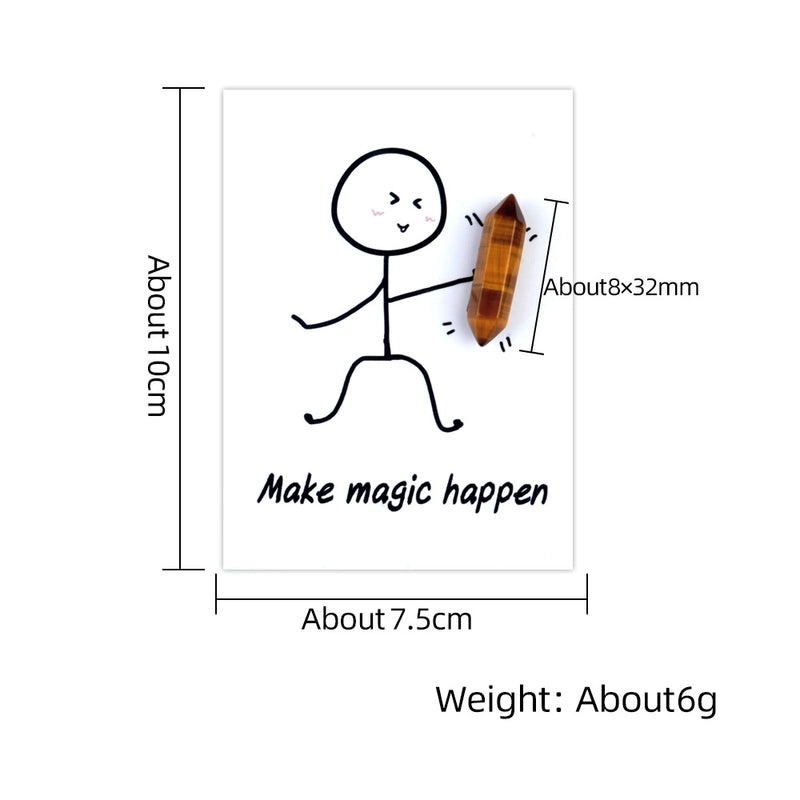 Double Tip Hexagon Prism Smile Gemstone Card Unisex Jewelry Accessory | Unisex Jewelry