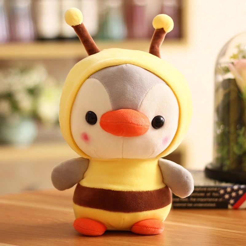 Cute Penguin Plush Toy with Dinosaur Frog Transformation and Trumpet Grab | Plush Toys