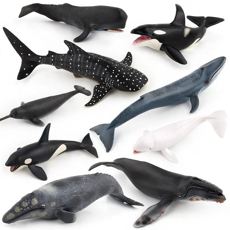Realistic Marine Animal Toy Set|Educational Marine Life Models|Whale and Narwhal Figure Collection|Ocean Animal Simulation Toys|Kids Learning Mod