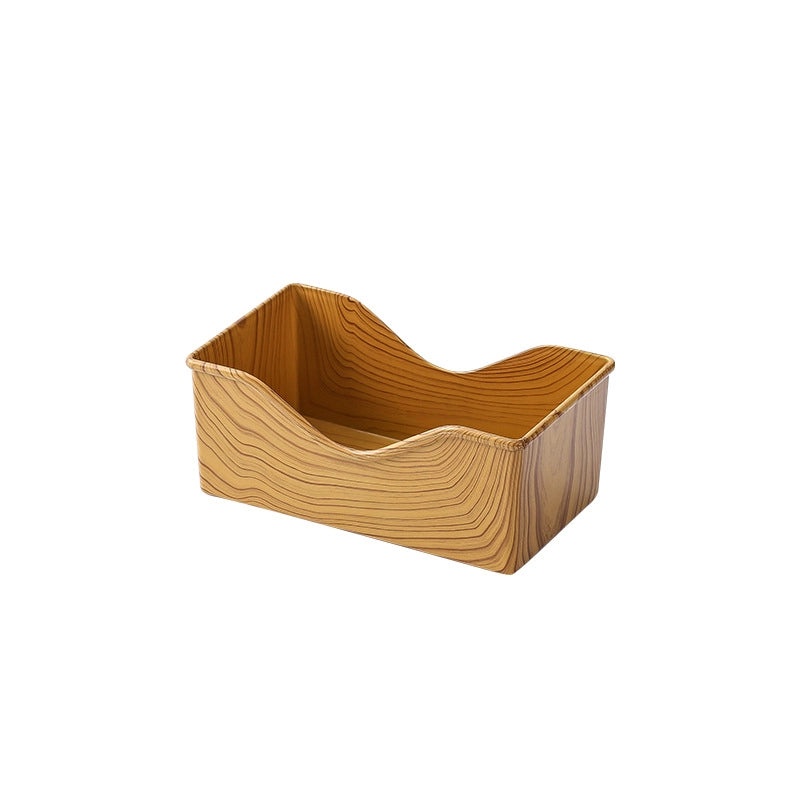 Chinese-style Melamine Wood Grain Square Serving Tray for Dried Fruit Cake and Tea | Kitchen & Dining
