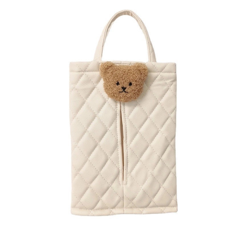 Cute Bear PU Leather Tissue Holder for Travel & Home Use|Home & Living Accessories