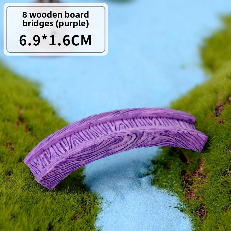 Micro Landscape Retro Antique Resin Miniature West Lake Scene Decoration with Lighthouse, Well, Bridge, Water Grass|Home Decor Miniatures