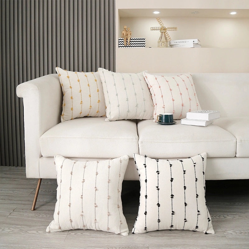 Striped Heart Pattern Polyester Pillow Covers for Bedding | Home Decor & Bedding