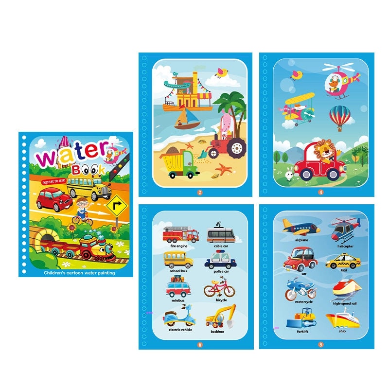 儿童魔法水画册可重复涂鸦教育绘画场景早教认知配对安静书|儿童教育益智玩具
