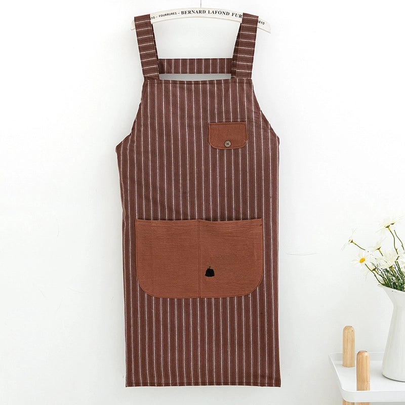 Floral Cotton Apron for Men & Women | Kitchen & Workwear | Artistic, Creative, Household Bib | Fashionable Waiter Uniform | Home Cooking Apron|Ki