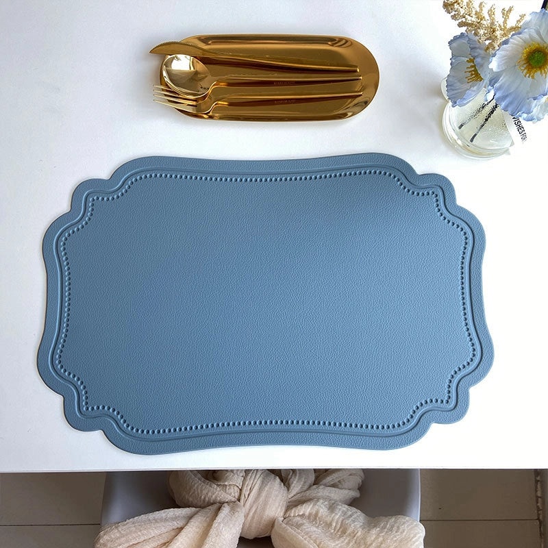 Nordic Imitation Leather Placemat | Waterproof Heat-Resistant Table Mat for Hotel and Home Dining | Dining Table Accessories|餐具配件
