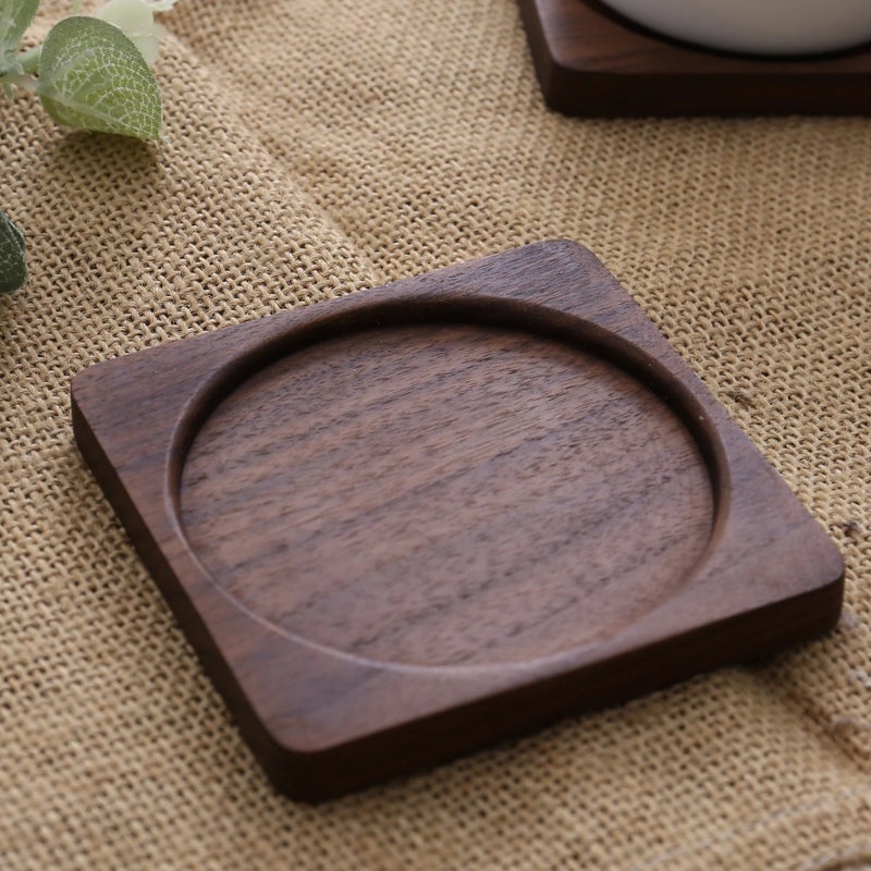 Engraved Wooden Tea Coaster Set Japanese Style Heat Insulation Mat Durable Cup Holder | Home & Kitchen > Drinkware Accessories