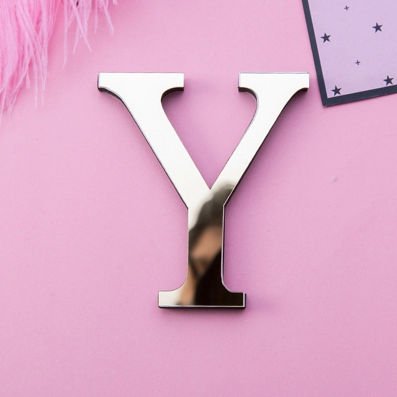 Golden Acrylic Mirror Letters Wall Decal EVA Foam Art Creative Home Decor | Home Decor & Wall Stickers