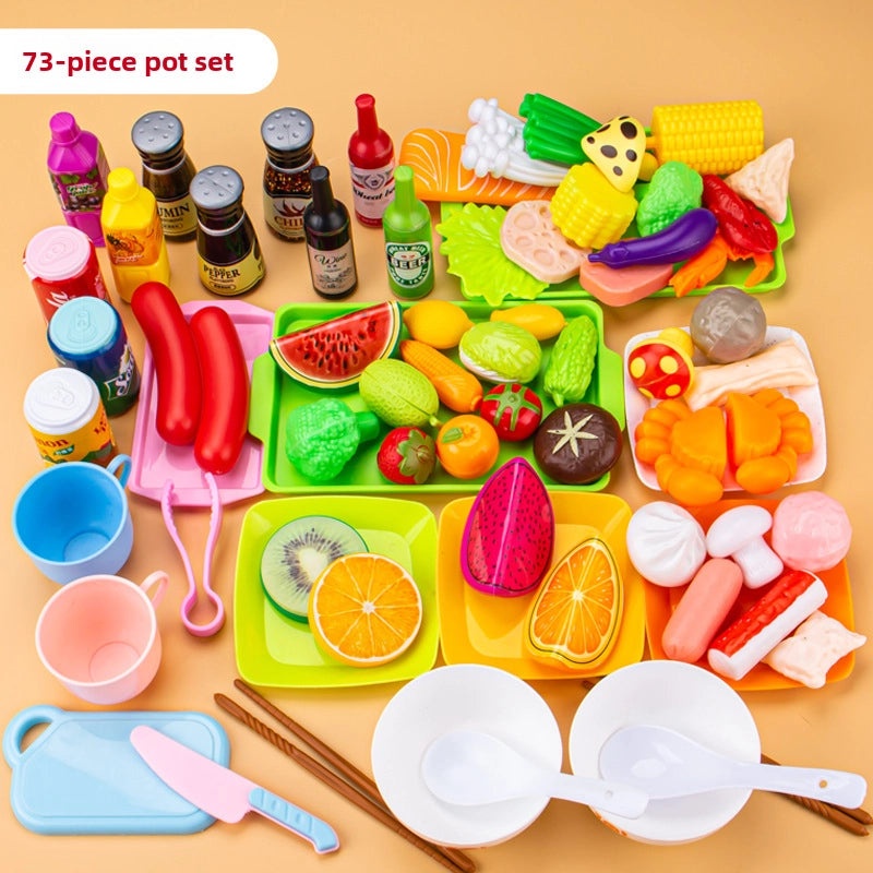 儿童厨房玩具海鲜水果蔬菜烧烤火锅仿真食品套装|儿童玩具