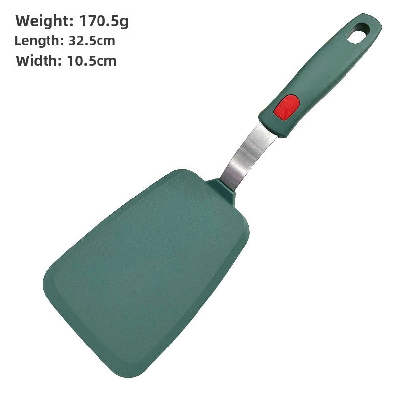 Dark Green Silicone Cooking Spatula with Stainless Steel Handle | Kitchen Utensils