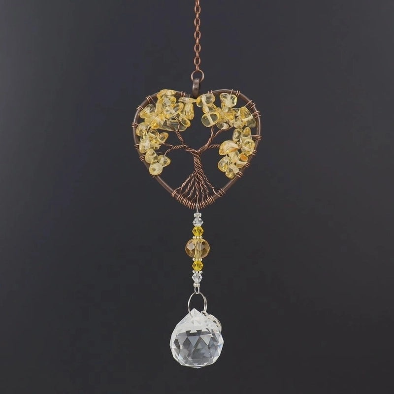 Natural Crushed Stone Heart Crystal Pendant Charm | Jewelry & Accessories