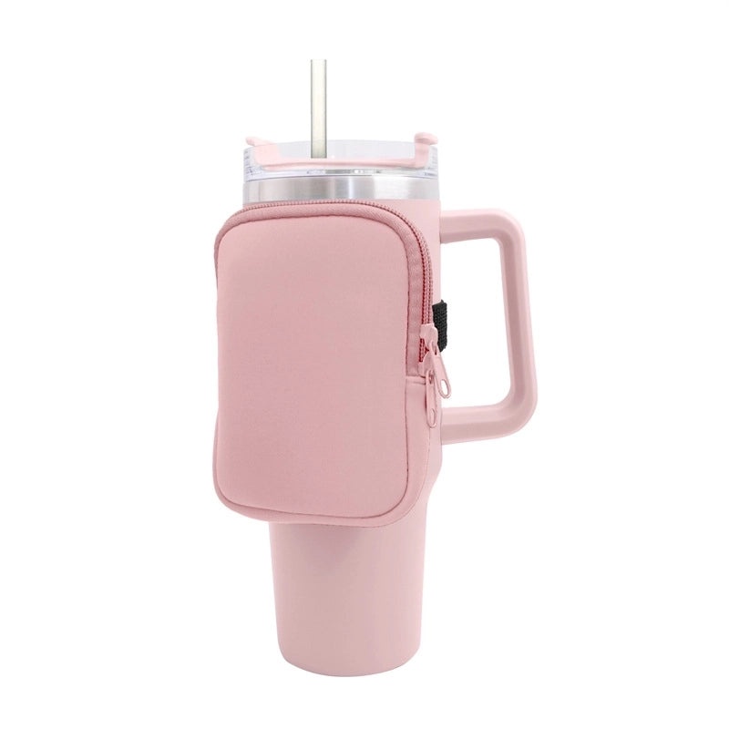 Neoprene 40oz Ice Bully Cup Cover with Coin Purse, Non-slip Elastic Thermos Protector | Drinkware Accessories