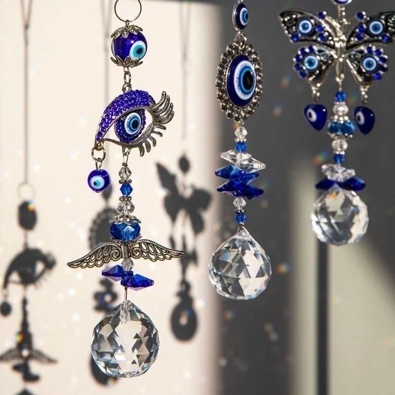 Elegant Demon Eye Crystal Sun Catcher Pendant|Home Decor & Lighting