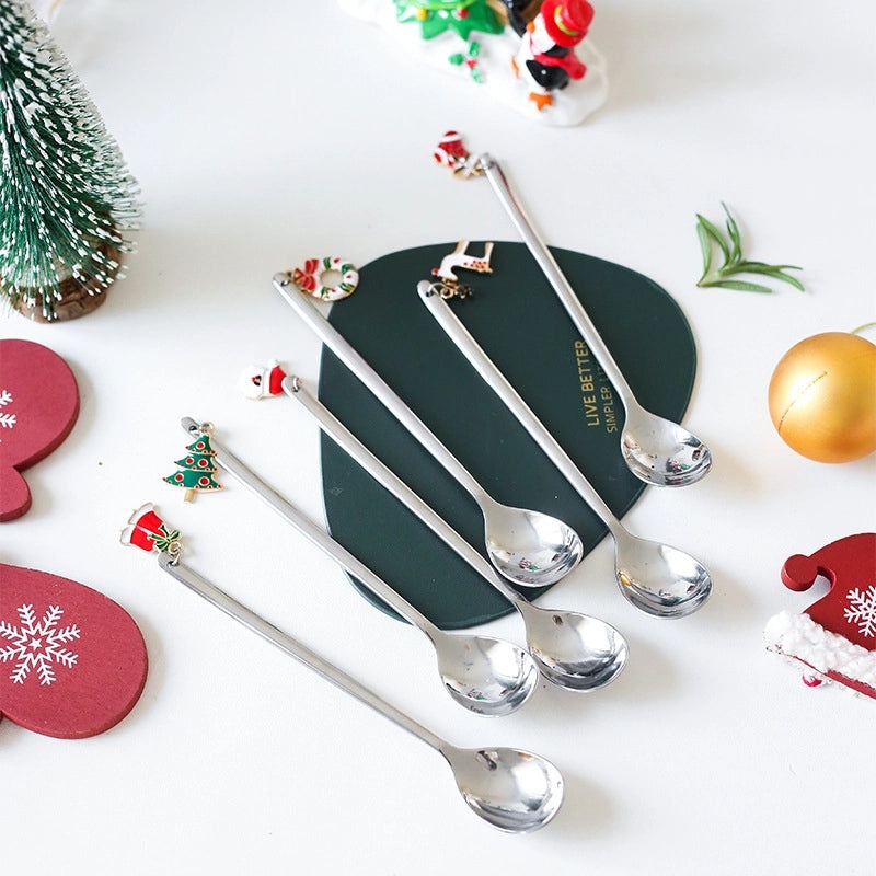 Christmas Stainless Steel Spoon Cute Solid Color 1 Piece | Kitchen & Dining Accessories