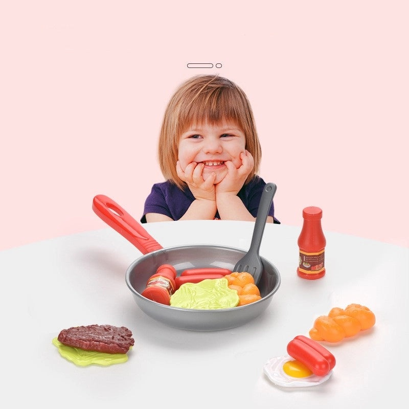 Kids Kitchen Playset Pretend Food Vegetable Pot and Spatula Toys PE PP Plastic | Educational Toys & Role Play