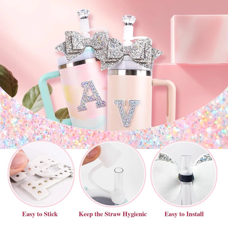 Glamorous Bow Letter Silicone Cup Sleeve Set | Drinkware Accessories