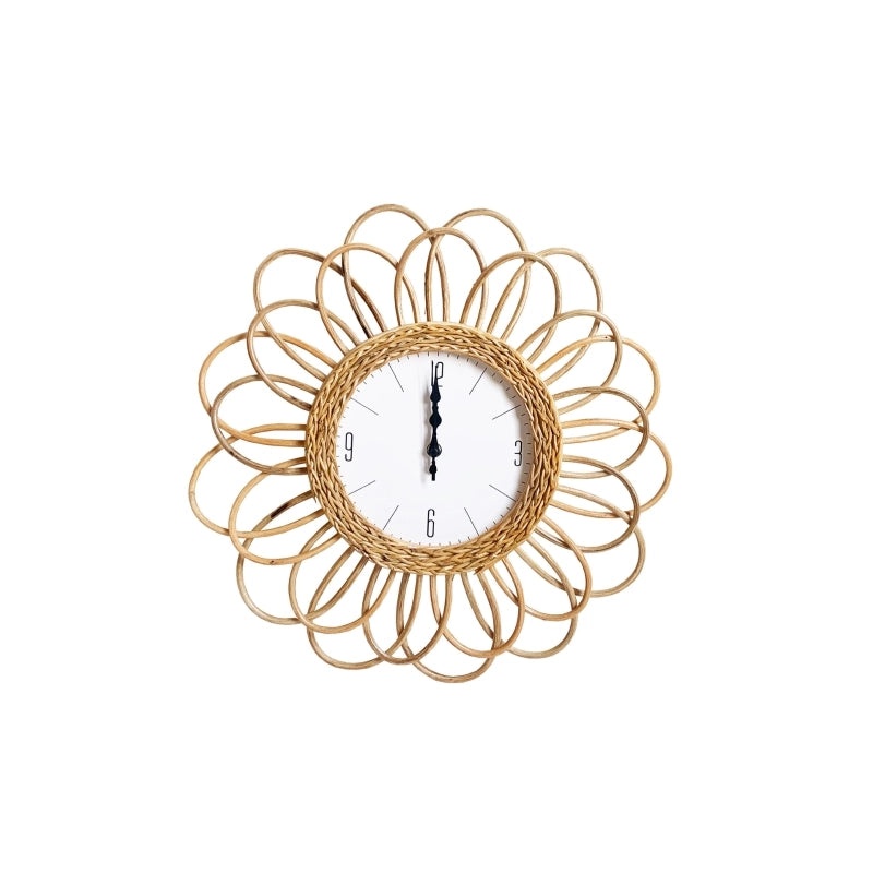 Nordic Minimalist Rattan Wall Clock | Home Decor