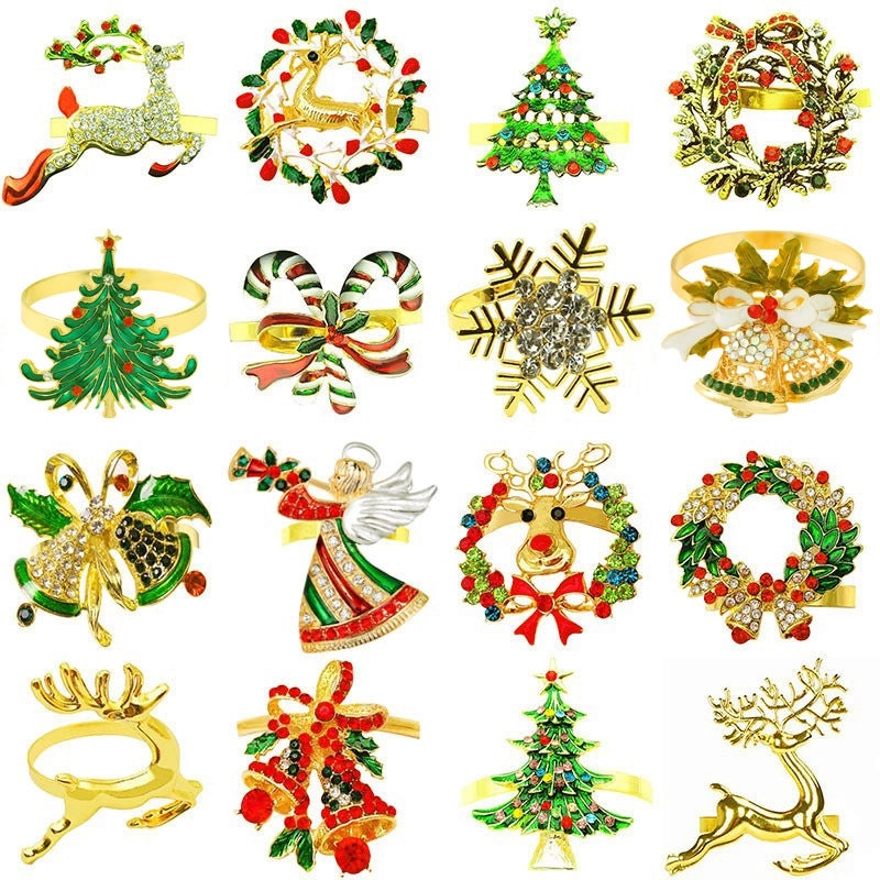 Christmas Cartoon Santa Claus Alloy Napkin Ring Casual Elegant Holiday Table Decor | Holiday Tableware