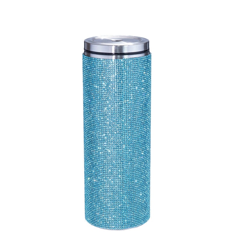 20oz Stainless Steel Straight Diamond Rhinestone Vacuum Straw Coffee Cup | Drinkware & Tumblers