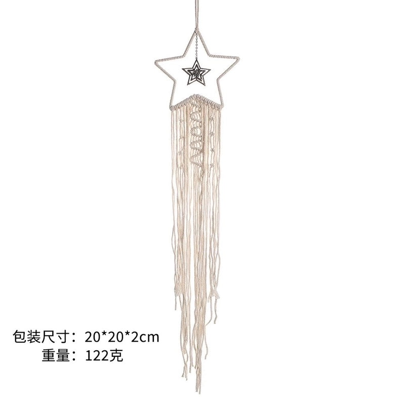 Star and Moon Dreamcatcher Cotton Thread Wall Hanging Boho Home Decor|Home Decor