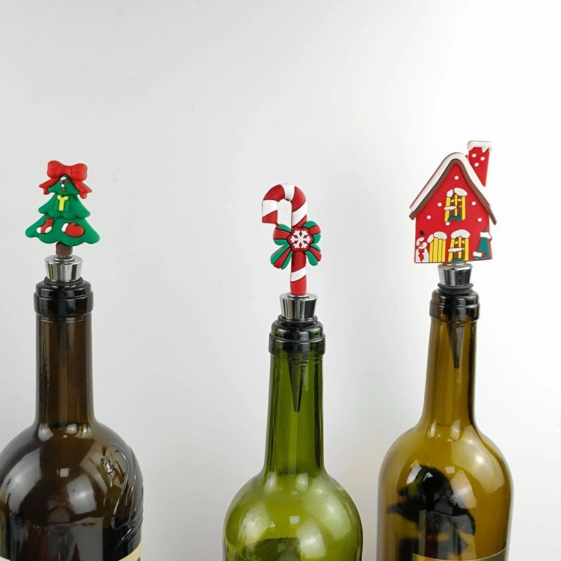 Christmas Santa Claus Wine Bottle Stopper with PVC and Alloy Silica Gel | Kitchen & Dining Accessories