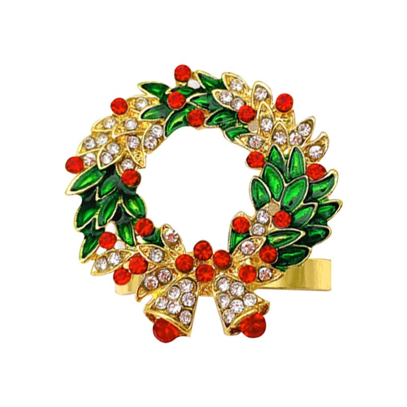 Christmas Cartoon Santa Claus Alloy Napkin Ring Casual Elegant Holiday Table Decor | Holiday Tableware
