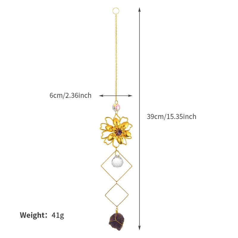 Handcrafted Floral Crystal Suncatcher for Wall Decor|Home Decor