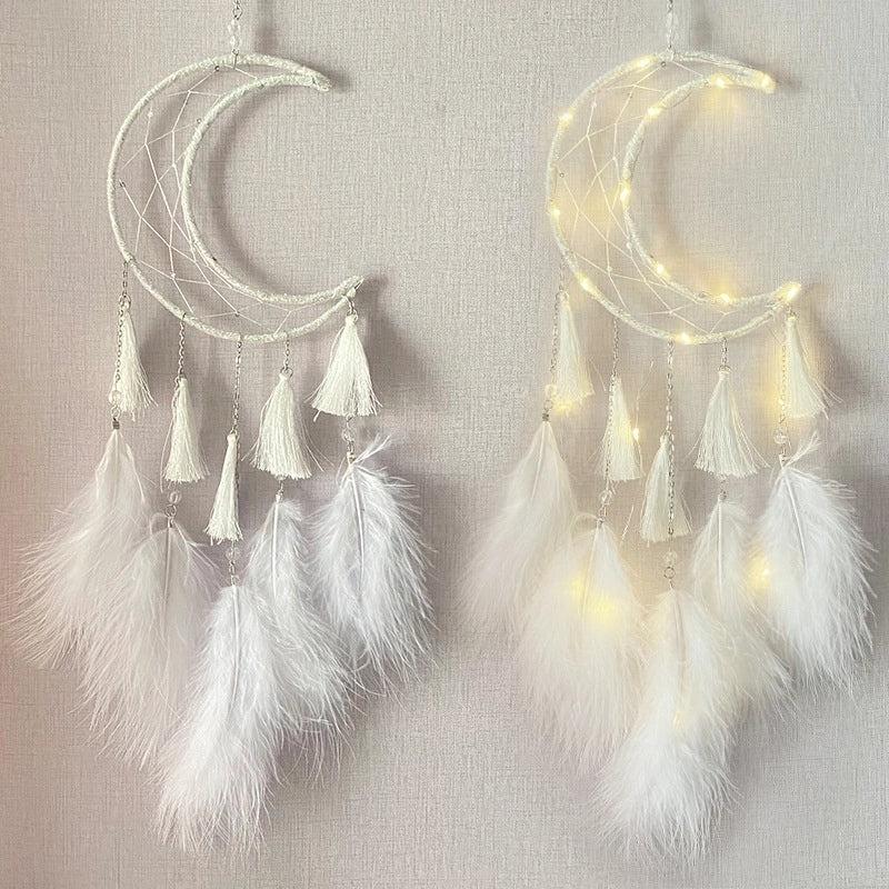 Minimalist Moon Feather Dreamcatcher Wall Hanging Iron Art|Home Decor Wall Art