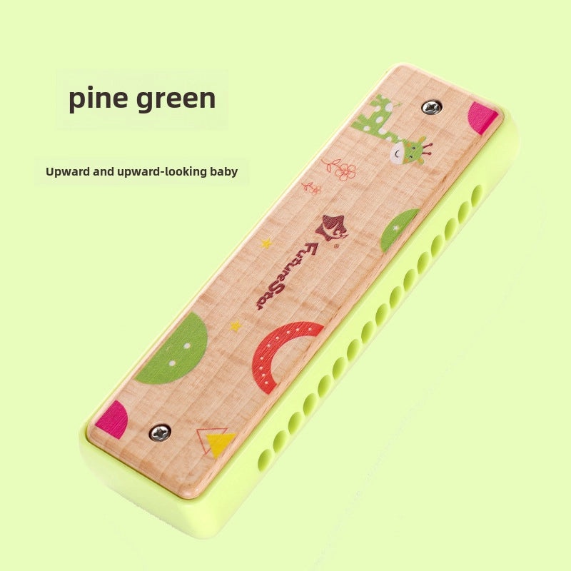 Wooden 16-Hole Polyphonic Harmonica for Kids | Musical Instruments & Accessories