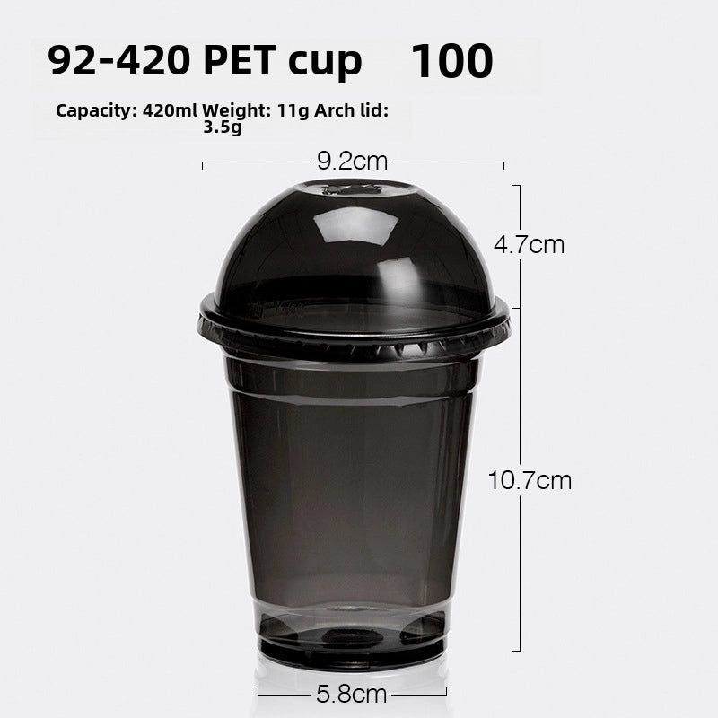 Disposable Black PET Plastic Coffee Cup with Lid for Iced Drinks | Beverage Cups & Accessories