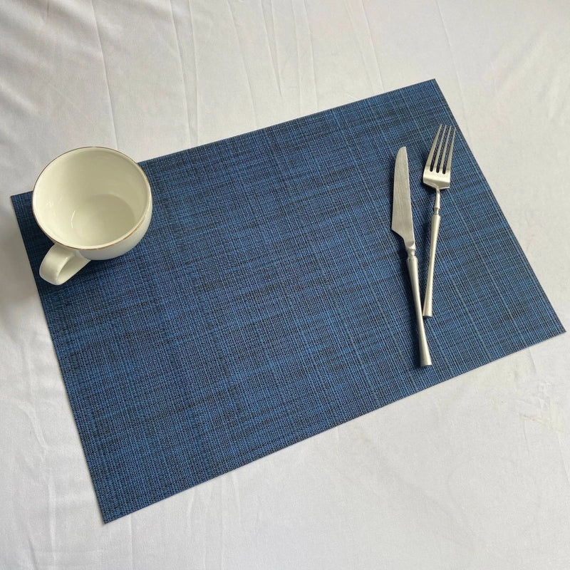 European-style Solid Color PVC Woven Insulated Western Placemat for Home & Hotel Dining|Table Linens & Placemats