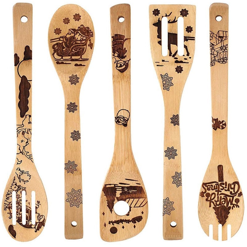 Minimalist Animal Letter Bamboo Shovel Kit 5 Pieces Set|Home & Garden Tools