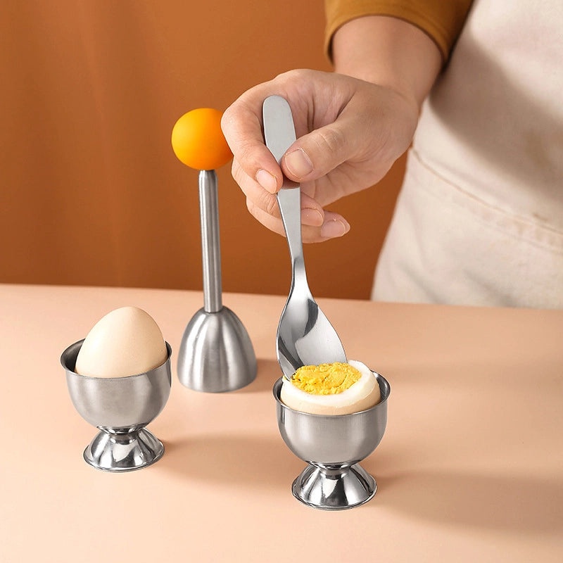 304 Stainless Steel Egg Cutter Set with Holder | Kitchen Tools