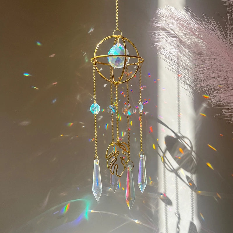 Delicate Leaf Crystal Dreamcatcher Wall Decor | Home Decor