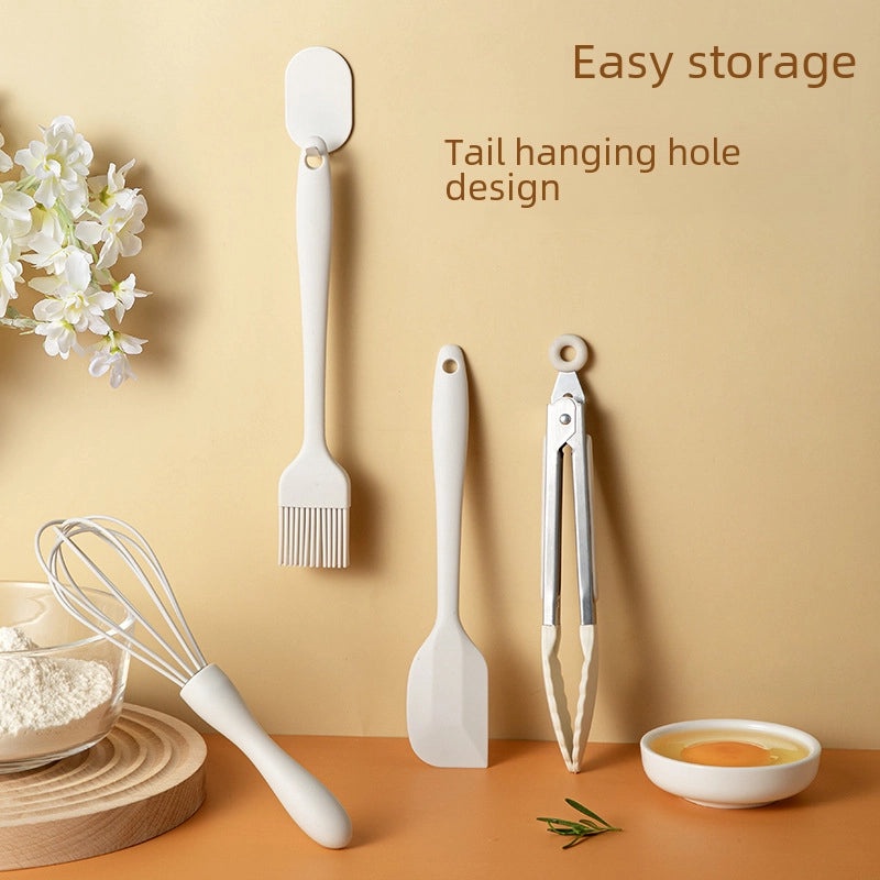 6-piece Silicone Baking Tool Set Cake Scraper Spatula Egg Beater Oil Brush Heat Resistant|Kitchen Baking Utensils