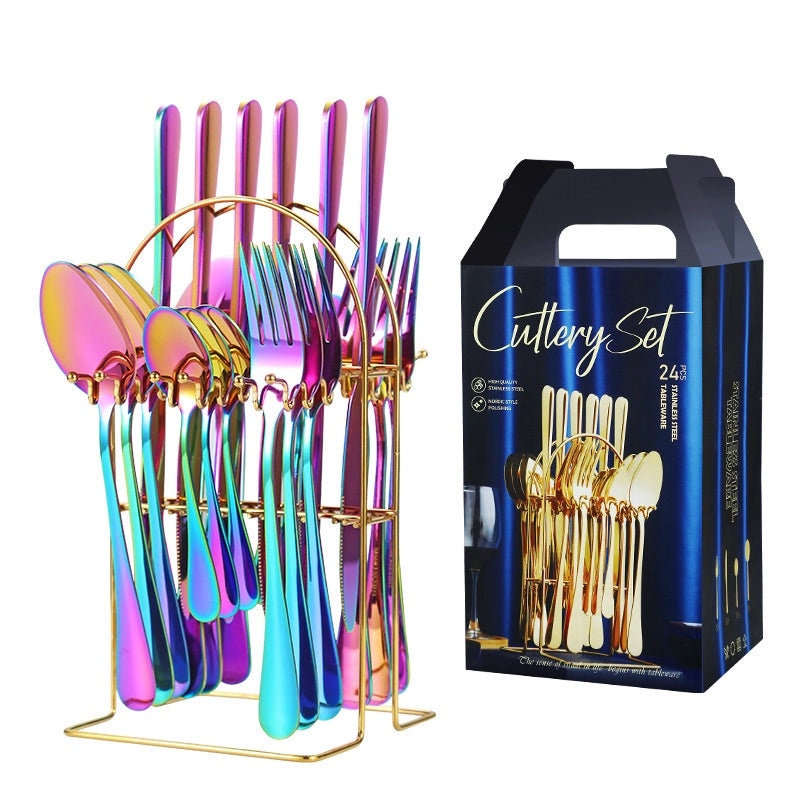 Stylish Solid Color Stainless Steel Cutlery Set 1 Piece | Kitchen & Dining Tableware