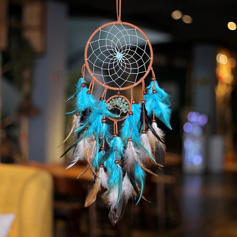 Dreamcatcher Tree Feather Wood Iron Wind Chime Wall Hanging Decor|Home Decor & Wall Art