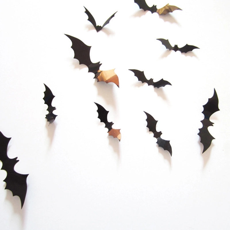 3D Halloween Bat Wall Decals Self-Adhesive PVC Stickers Spooky Home Party Decor|Halloween Decorations