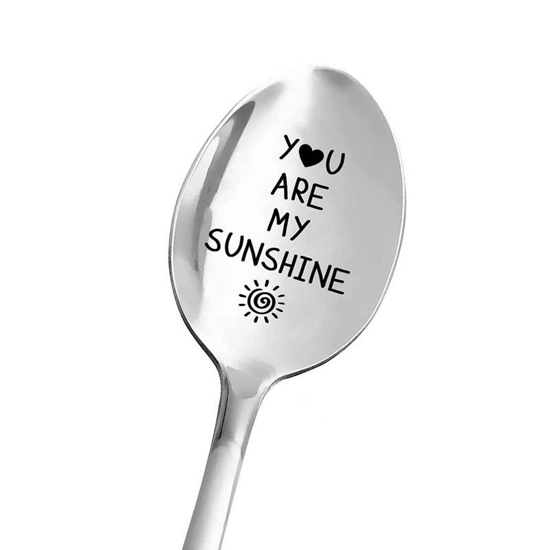 Trendy Engraved Stainless Steel Spoon|Kitchen Utensils & Dining Accessories