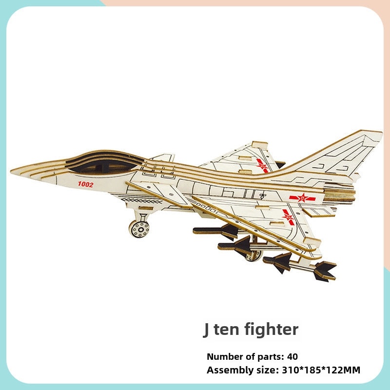 Handmade Wooden 3D Aircraft Model Puzzle for Kids | Toys & Games