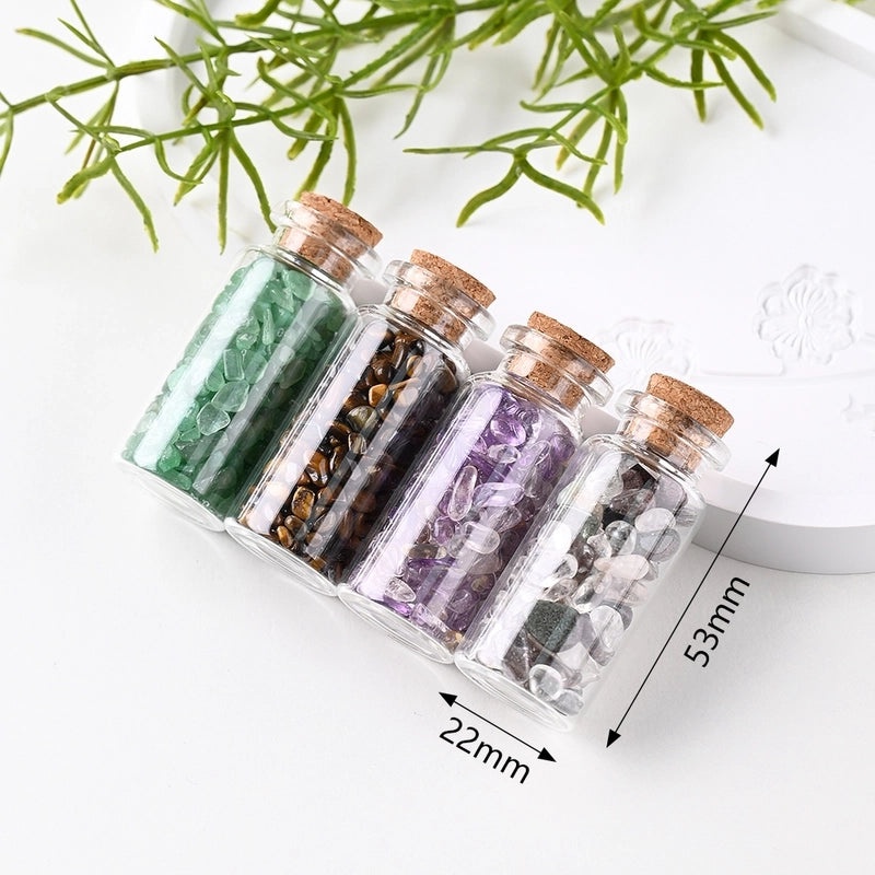 Handmade Elegant Minimalist Wishing Bottle with Natural Stones | Home Decor & Accessories